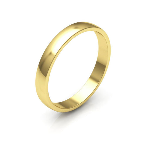 14K Yellow Gold 3mm low dome wedding band - DELLAFORA