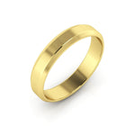 14K Yellow Gold 4mm beveled edge wedding band - DELLAFORA