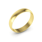 14K Yellow Gold 4mm extra light half round wedding bands - DELLAFORA