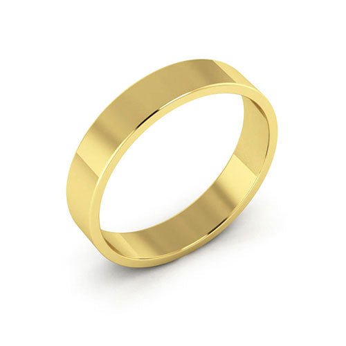 14K Yellow Gold 4mm flat wedding band - DELLAFORA