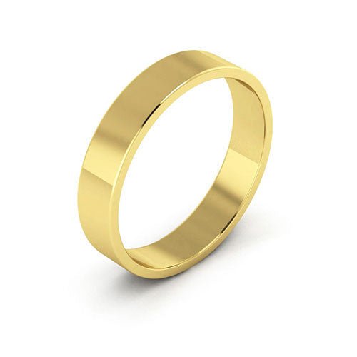 14K Yellow Gold 4mm flat wedding band - DELLAFORA