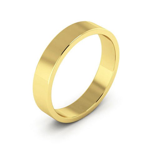 14K Yellow Gold 4mm flat wedding band - DELLAFORA