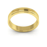 14K Yellow Gold 4mm grooved design wedding band - DELLAFORA