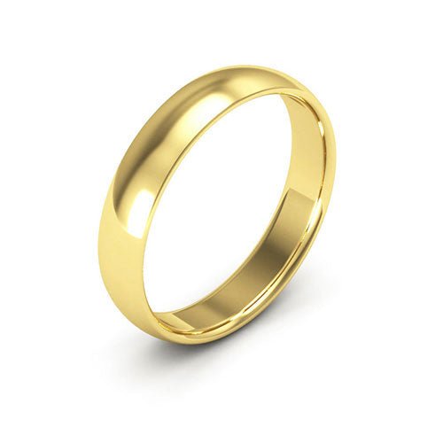 14K Yellow Gold 4mm half round comfort fit wedding band - DELLAFORA