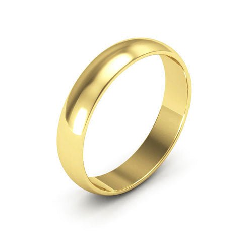 14K Yellow Gold 4mm half round wedding band - DELLAFORA