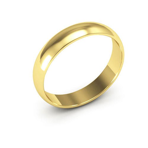 14K Yellow Gold 4mm half round wedding band - DELLAFORA