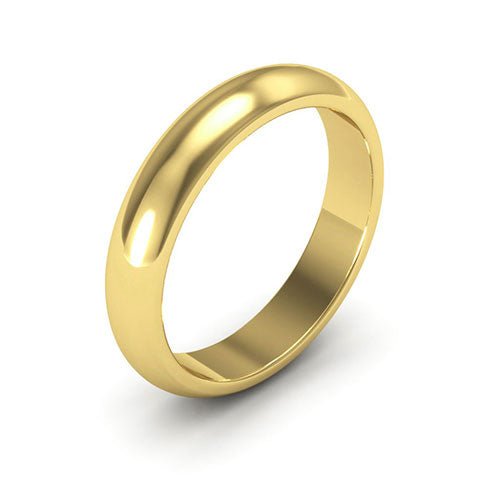 14K Yellow Gold 4mm heavy weight half round wedding band - DELLAFORA