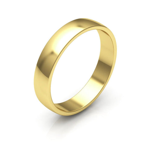 14K Yellow Gold 4mm low dome wedding band - DELLAFORA