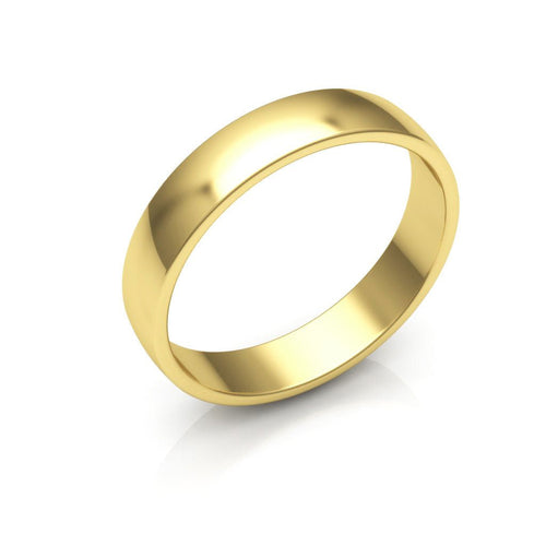 14K Yellow Gold 4mm low dome wedding band - DELLAFORA