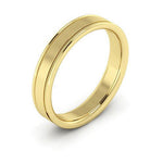 14K Yellow Gold 4mm milgrain raised edge design comfort fit wedding band - DELLAFORA