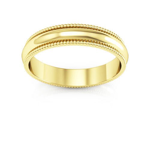 14K Yellow Gold 4mm milgrain wedding band - DELLAFORA