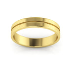 14K Yellow Gold 4mm rigged flat wedding band - DELLAFORA