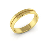 14K Yellow Gold 4mm rigged flat wedding band - DELLAFORA