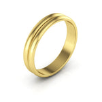 14K Yellow Gold 4mm rigged half round wedding band - DELLAFORA