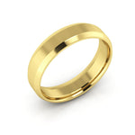 14K Yellow Gold 5mm beveled edge comfort fit wedding band - DELLAFORA