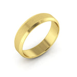 14K Yellow Gold 5mm beveled edge satin center wedding band - DELLAFORA