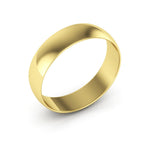 14K Yellow Gold 5mm extra light half round wedding bands - DELLAFORA