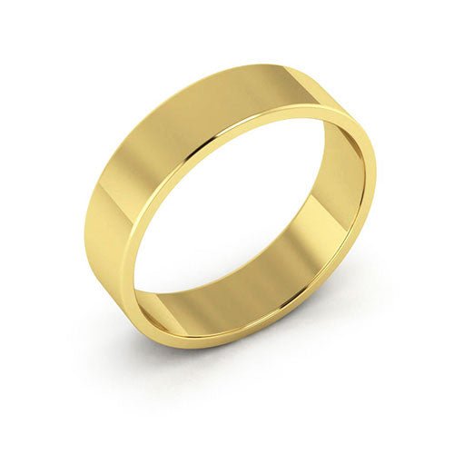 14K Yellow Gold 5mm flat wedding band - DELLAFORA