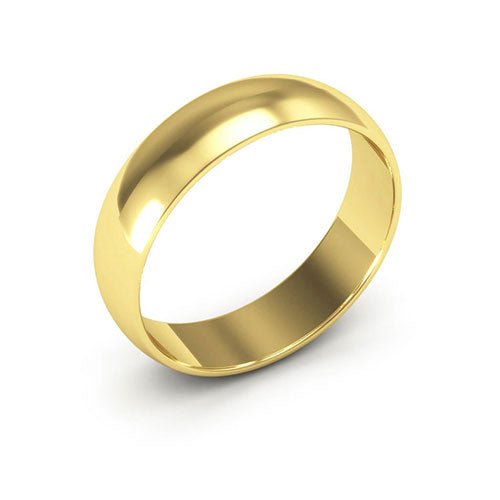 14K Yellow Gold 5mm half round wedding band - DELLAFORA