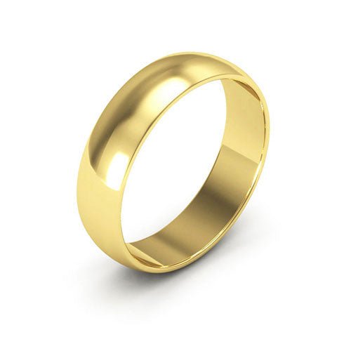 14K Yellow Gold 5mm half round wedding band - DELLAFORA