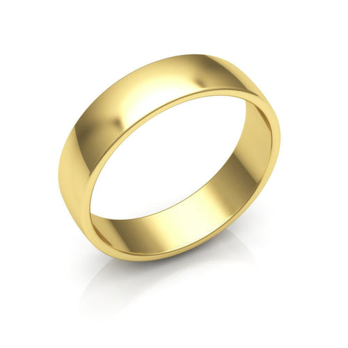 14K Yellow Gold 5mm low dome wedding band - DELLAFORA