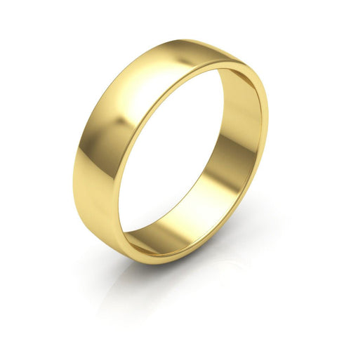 14K Yellow Gold 5mm low dome wedding band - DELLAFORA