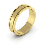 14K Yellow Gold 5mm raised edge design wedding band - DELLAFORA