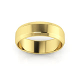 14K Yellow Gold 6mm beveled edge wedding band - DELLAFORA