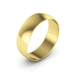 14K Yellow Gold 6mm extra light half round wedding bands - DELLAFORA