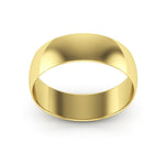 14K Yellow Gold 6mm extra light half round wedding bands - DELLAFORA