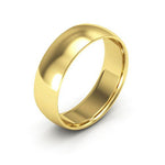 14K Yellow Gold 6mm half round comfort fit wedding band - DELLAFORA