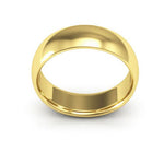 14K Yellow Gold 6mm half round comfort fit wedding band - DELLAFORA