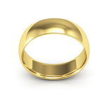 14K Yellow Gold 6mm half round comfort fit wedding band - DELLAFORA