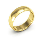 14K Yellow Gold 6mm half round comfort fit wedding band - DELLAFORA