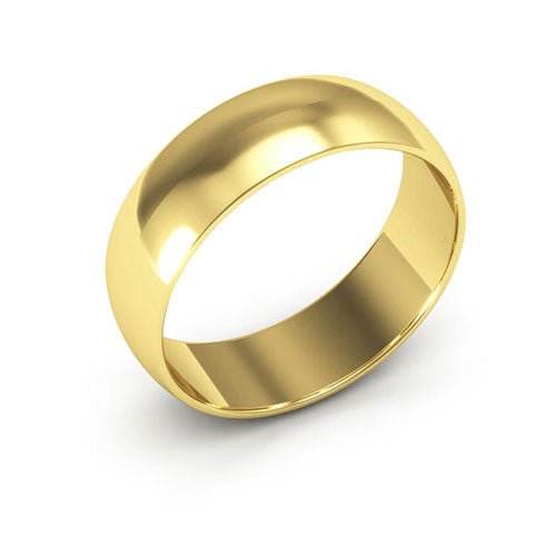 14K Yellow Gold 6mm half round wedding band - DELLAFORA