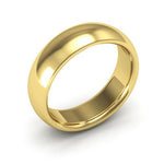 14K Yellow Gold 6mm heavy weight half round comfort fit wedding band - DELLAFORA