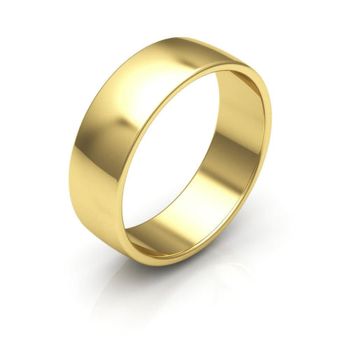 14K Yellow Gold 6mm low dome wedding band - DELLAFORA