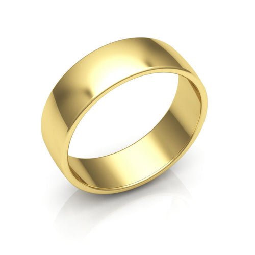 14K Yellow Gold 6mm low dome wedding band - DELLAFORA