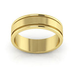 14K Yellow Gold 6mm raised edge design wedding band - DELLAFORA