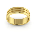 14K Yellow Gold 6mm rigged flat wedding band - DELLAFORA