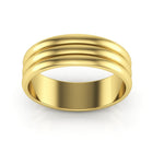 14K Yellow Gold 6mm rigged half round wedding band - DELLAFORA