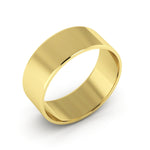 14K Yellow Gold 7mm extra light flat wedding bands - DELLAFORA