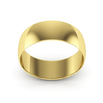 14K Yellow Gold 7mm extra light half round wedding bands - DELLAFORA