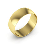 14K Yellow Gold 7mm extra light half round wedding bands - DELLAFORA