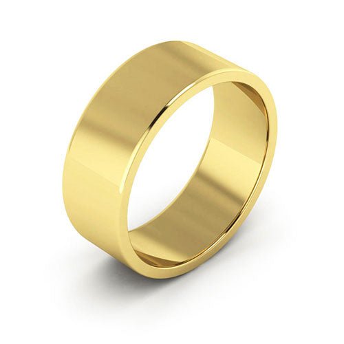 14K Yellow Gold 7mm flat wedding band - DELLAFORA