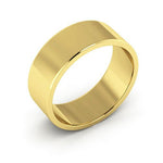 14K Yellow Gold 7mm flat wedding band - DELLAFORA