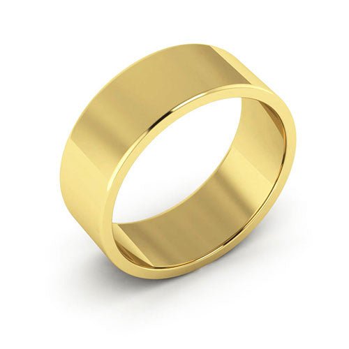 14K Yellow Gold 7mm flat wedding band - DELLAFORA