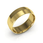 14K Yellow Gold 7mm knife edge comfort fit wedding band - DELLAFORA