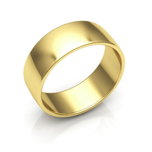 14K Yellow Gold 7mm low dome wedding band - DELLAFORA