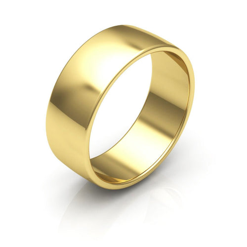 14K Yellow Gold 7mm low dome wedding band - DELLAFORA